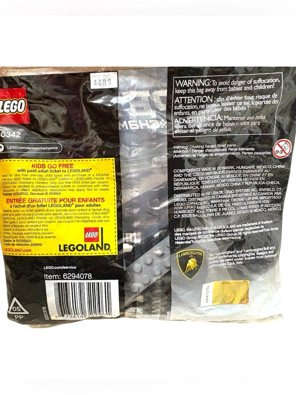 NWT *Retired* LEGO SPEED CHAMPIONS: Lamborghini Huracan Super Trofeo Evo (30342)